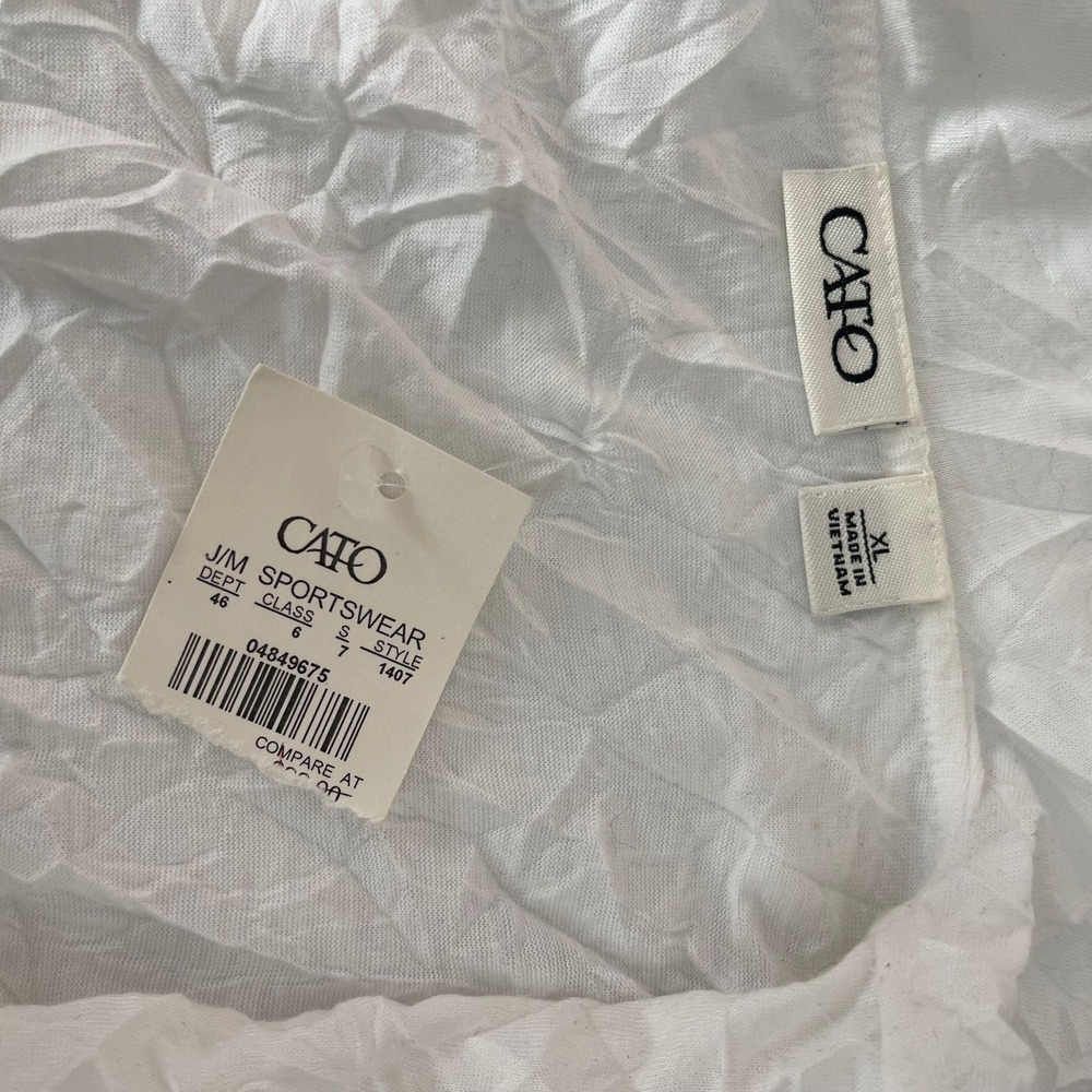 Cato Womens White Eyelet Lace Ruffle Kimono Cardigan Cover Up XL‎ minimal casual - Picture 4 of 10